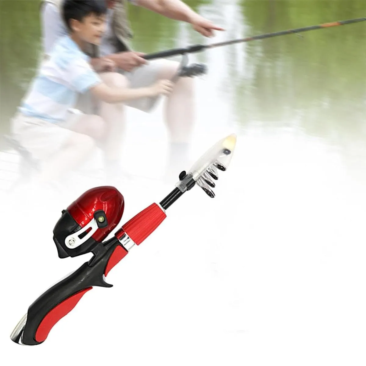Mini Portable Retractable Fishing Rod Kids Travel Telescopic Pole Outdoor Gear