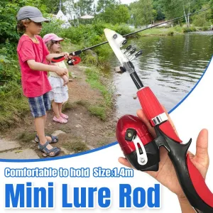 Mini Portable Retractable Fishing Rod Kids Travel Telescopic Pole Outdoor Gear