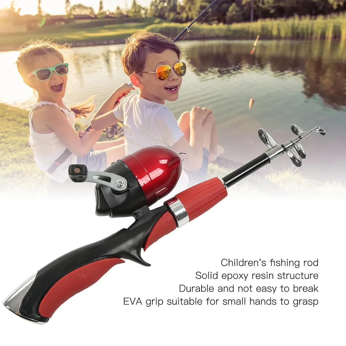 Mini Portable Retractable Fishing Rod Kids Travel Telescopic Pole Outdoor Gear