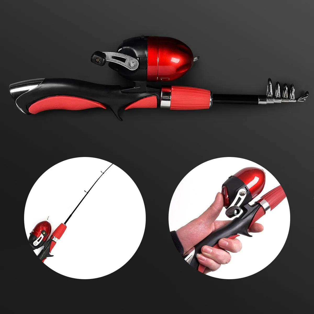 Mini Portable Retractable Fishing Rod Kids Travel Telescopic Pole Outdoor Gear