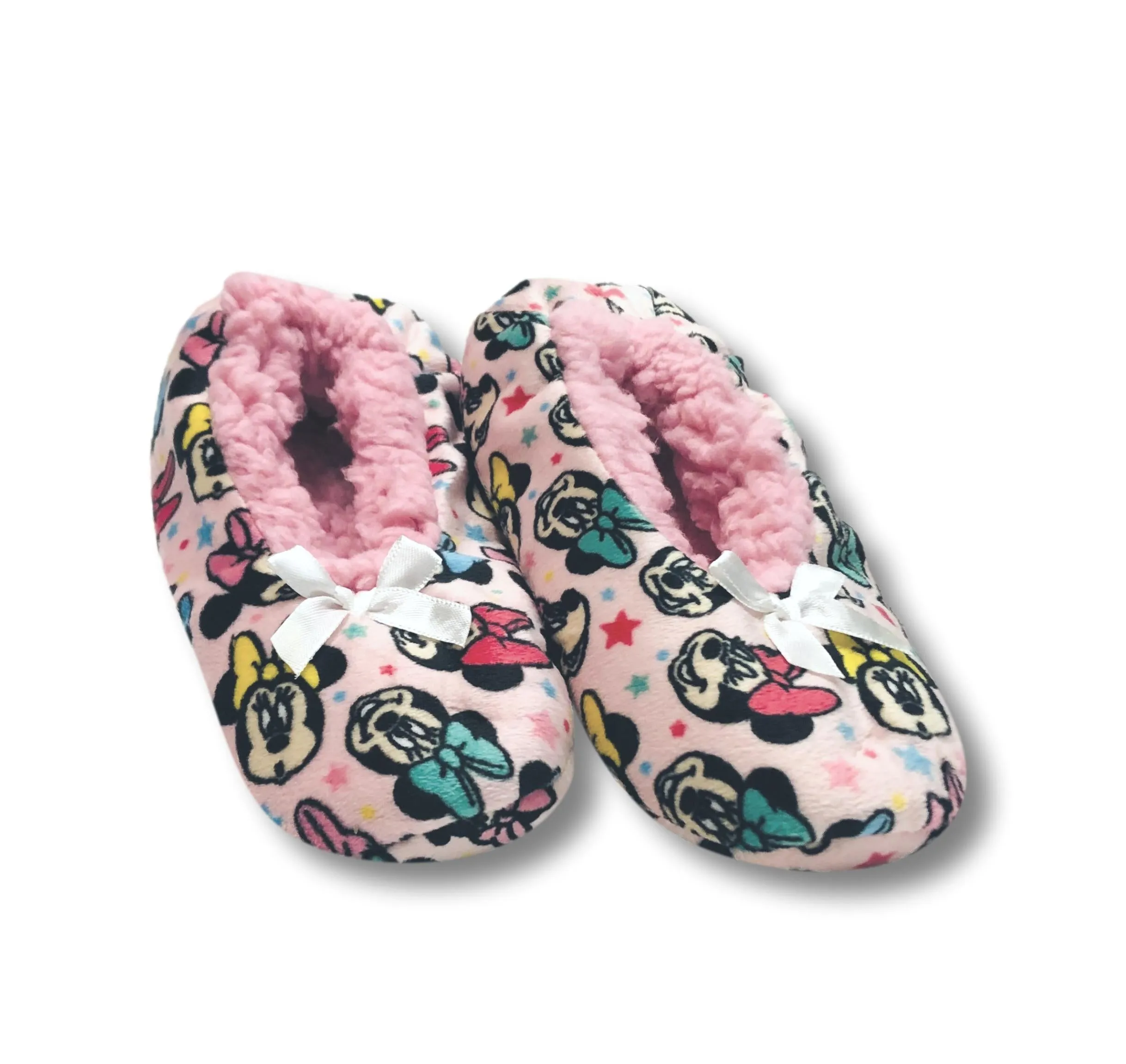 Minnie Mouse Girls Slippers Fuzzy Slipper Socks for Toddlers and Kids