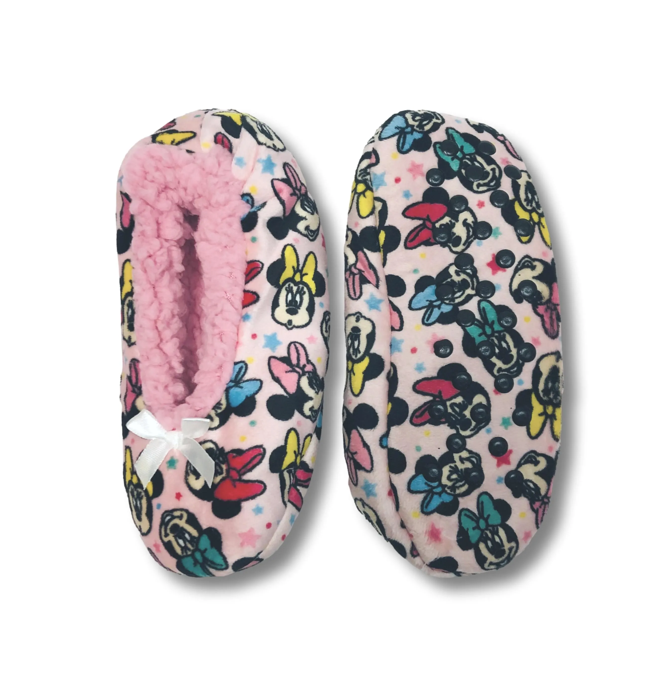 Minnie Mouse Girls Slippers Fuzzy Slipper Socks for Toddlers and Kids