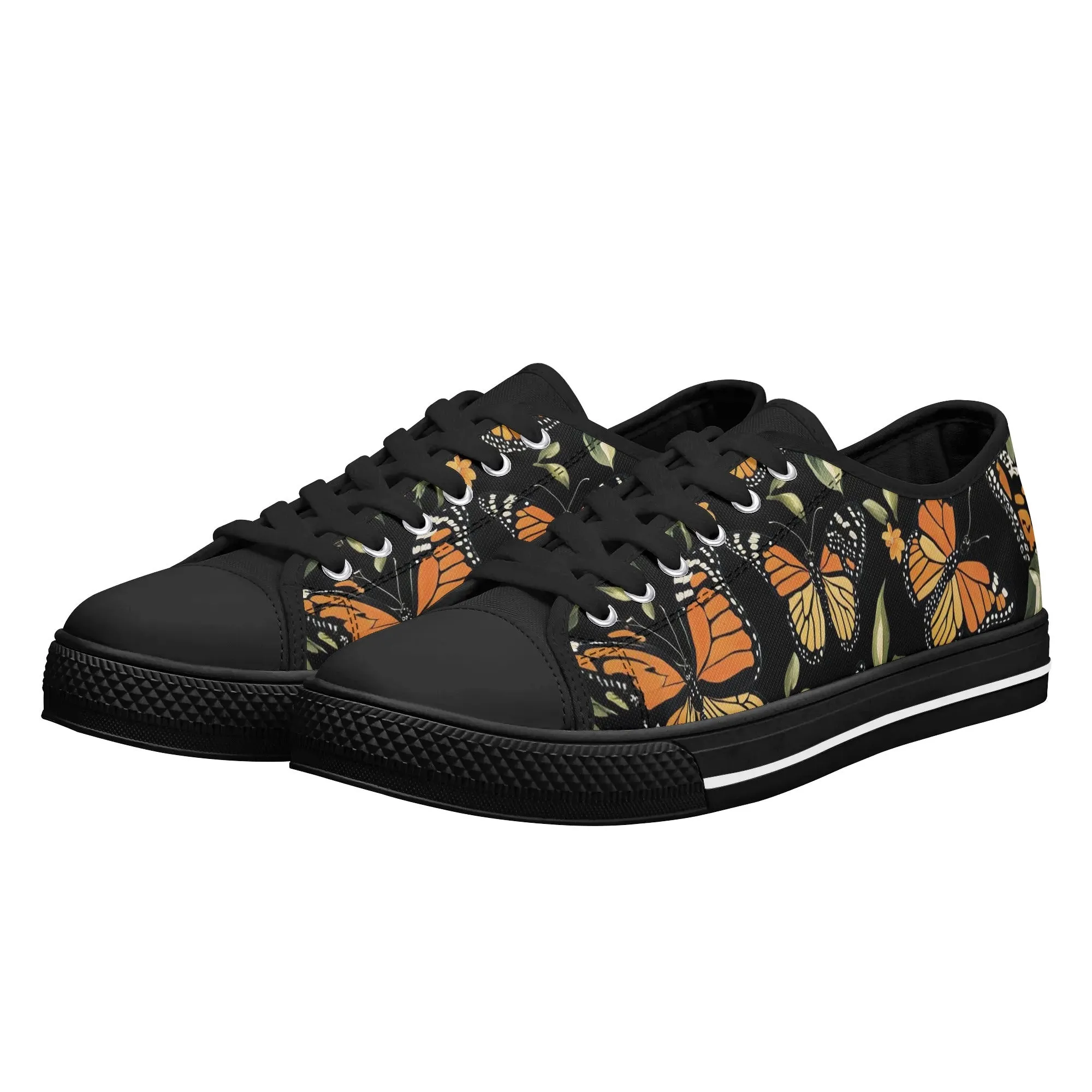 Monarch Butterfly Womens Rubber Low Top Sneakers