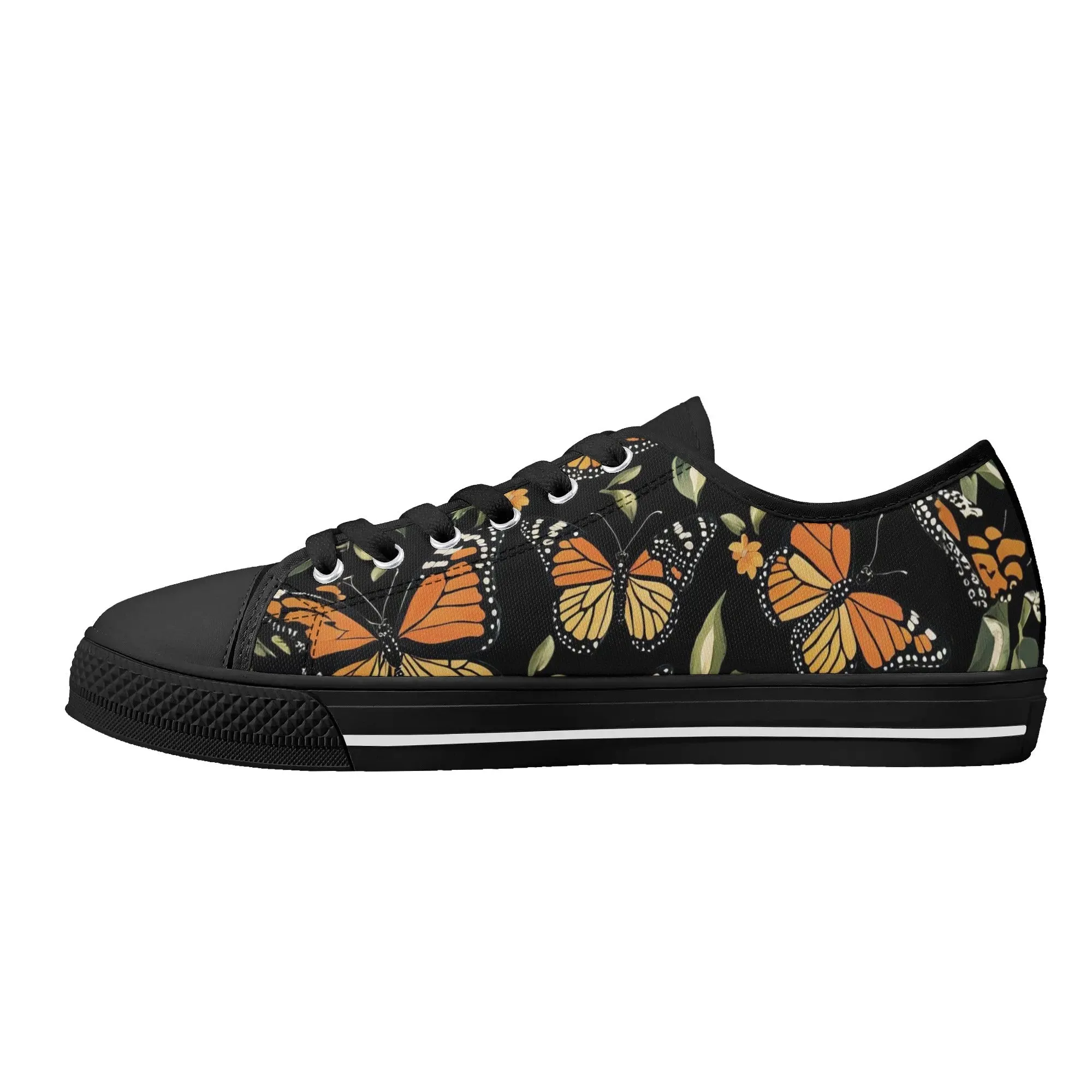 Monarch Butterfly Womens Rubber Low Top Sneakers