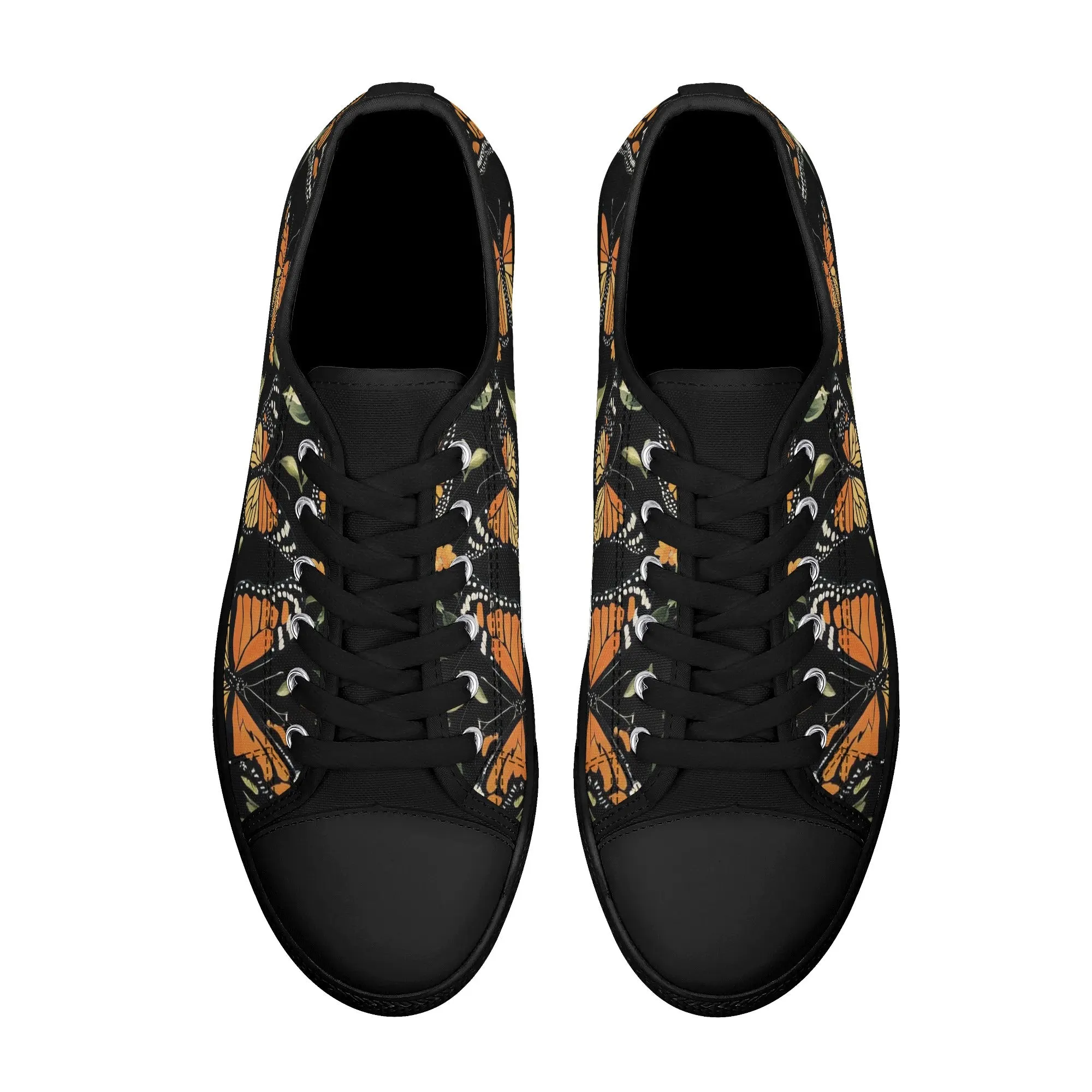 Monarch Butterfly Womens Rubber Low Top Sneakers