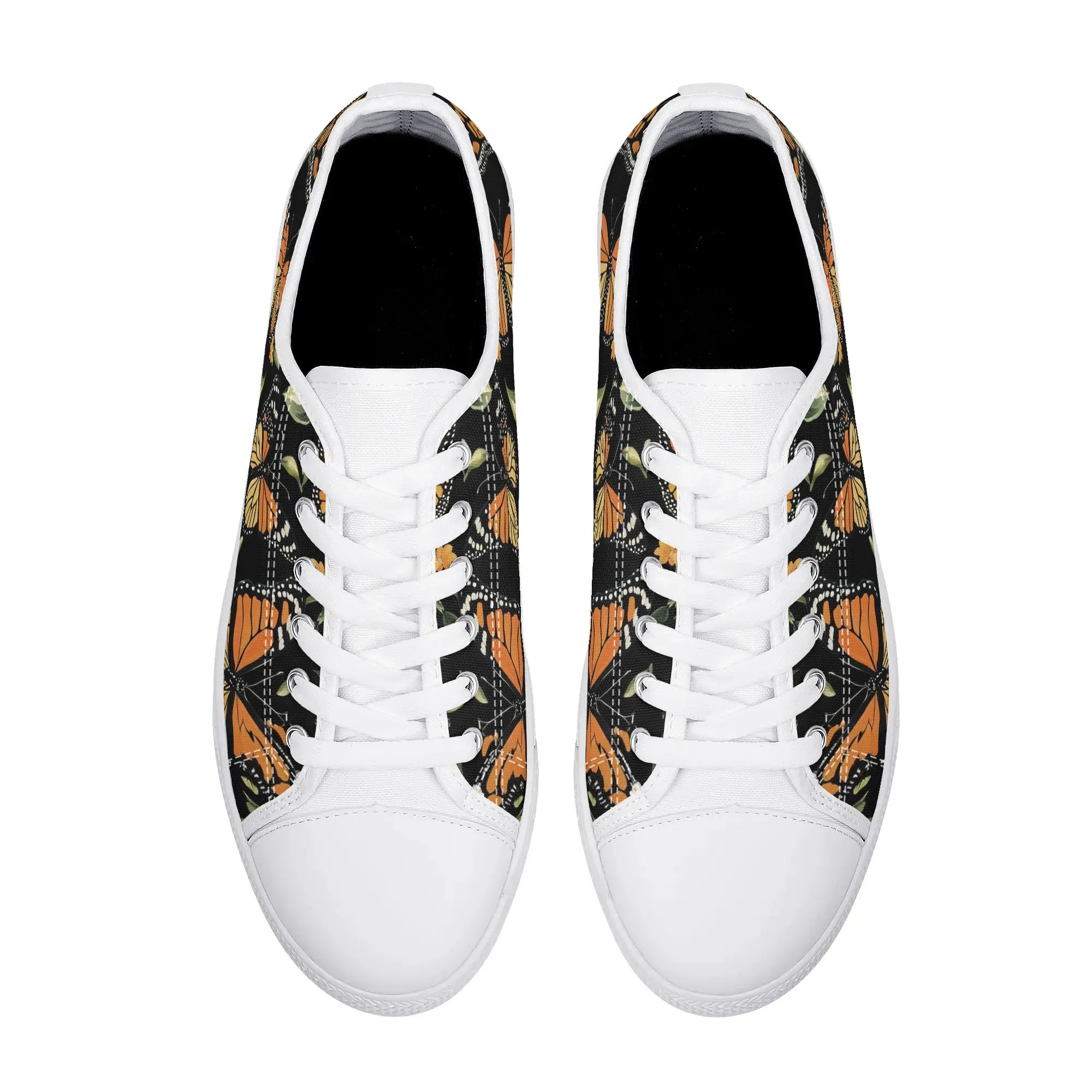 Monarch Butterfly Womens Rubber Low Top Sneakers