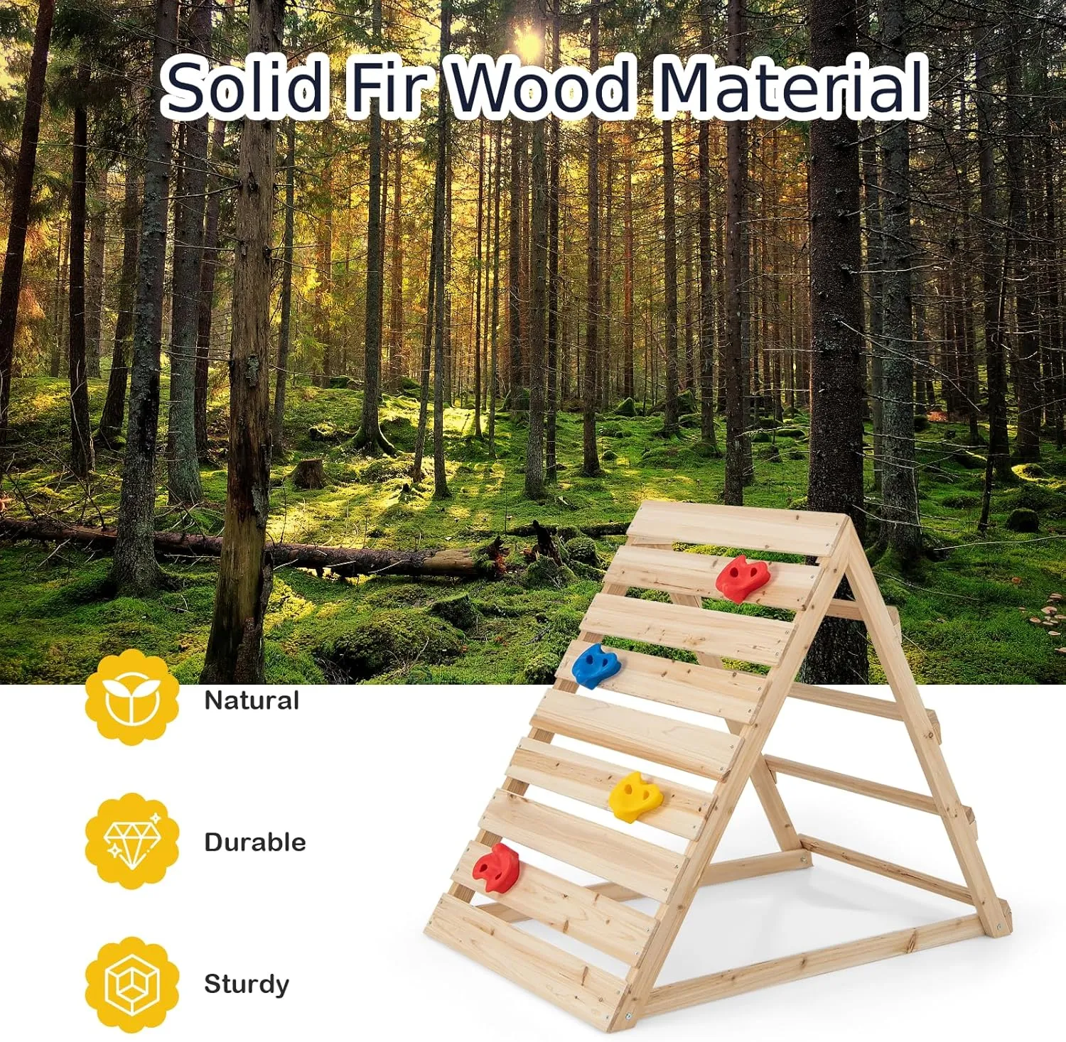 Montessori Climbing Frame | Pikler Triangle | Eco Wooden Toddler Climbing Wall & Den | 3-8 Years