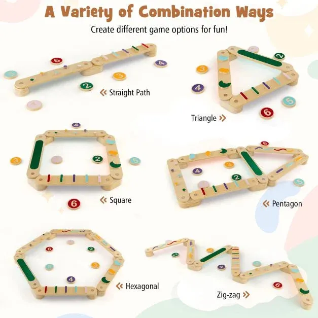 Montessori Pikler | High Quality Eco Wood Balance Beam | Stepping Stones | Natural & Pastels