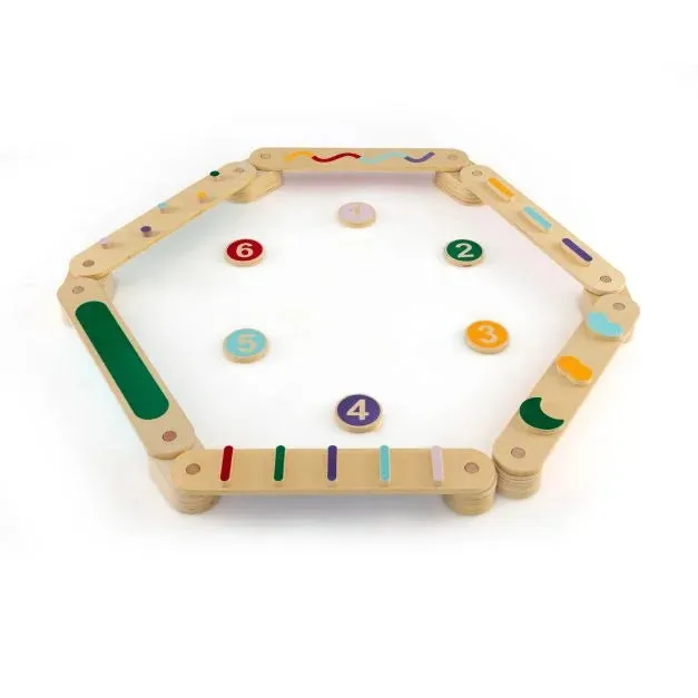 Montessori Pikler | High Quality Eco Wood Balance Beam | Stepping Stones | Natural & Pastels