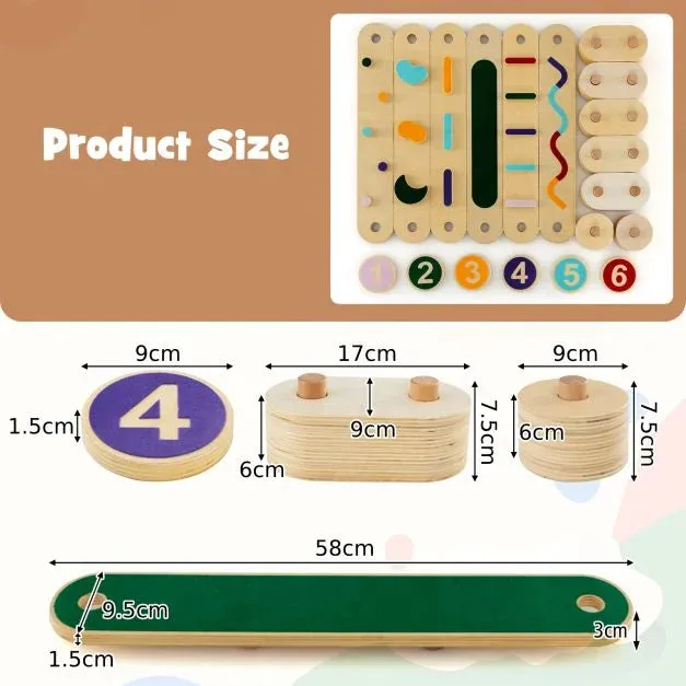 Montessori Pikler | High Quality Eco Wood Balance Beam | Stepping Stones | Natural & Pastels
