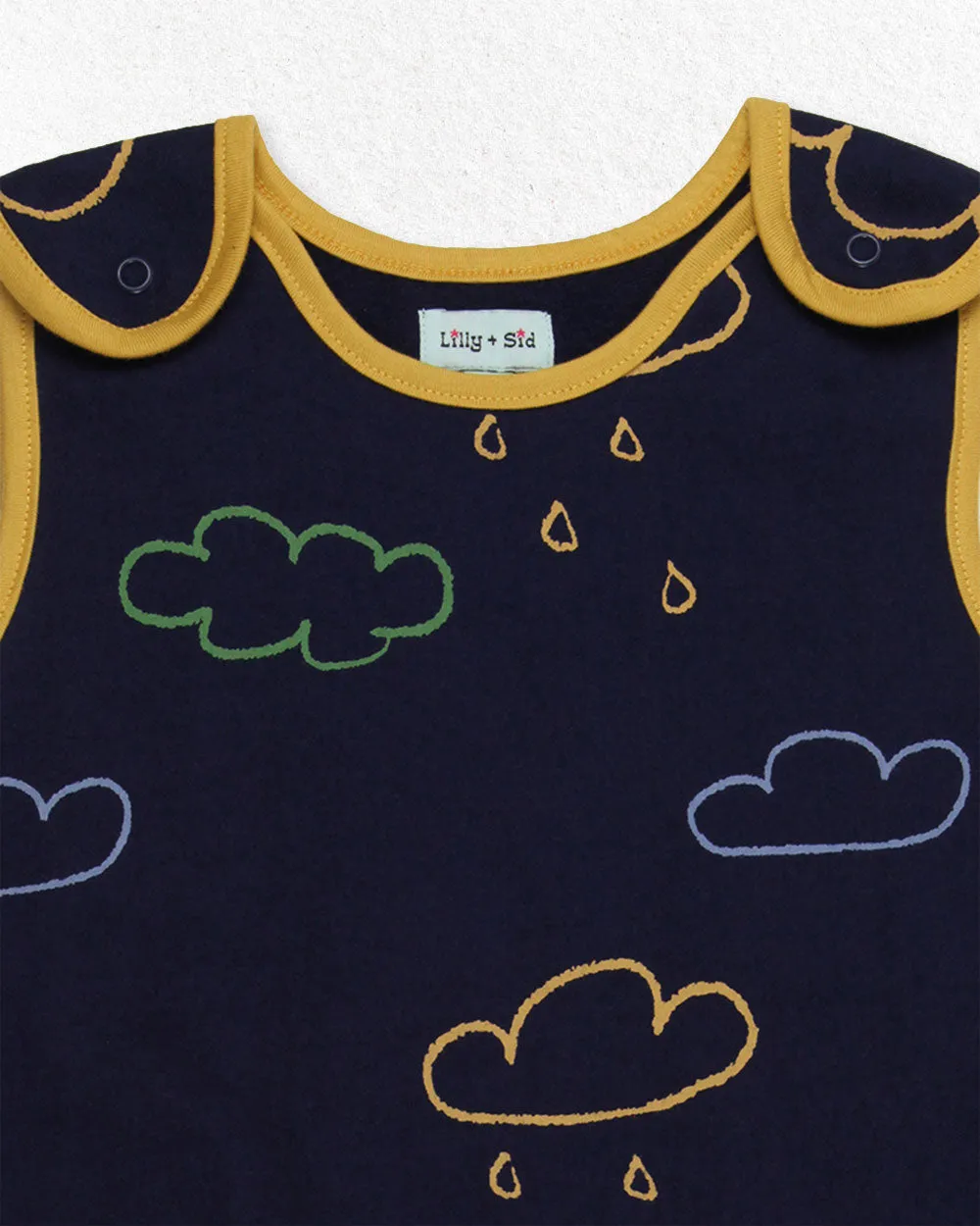 Multicoloured Weather Print Top And Dungarees Set