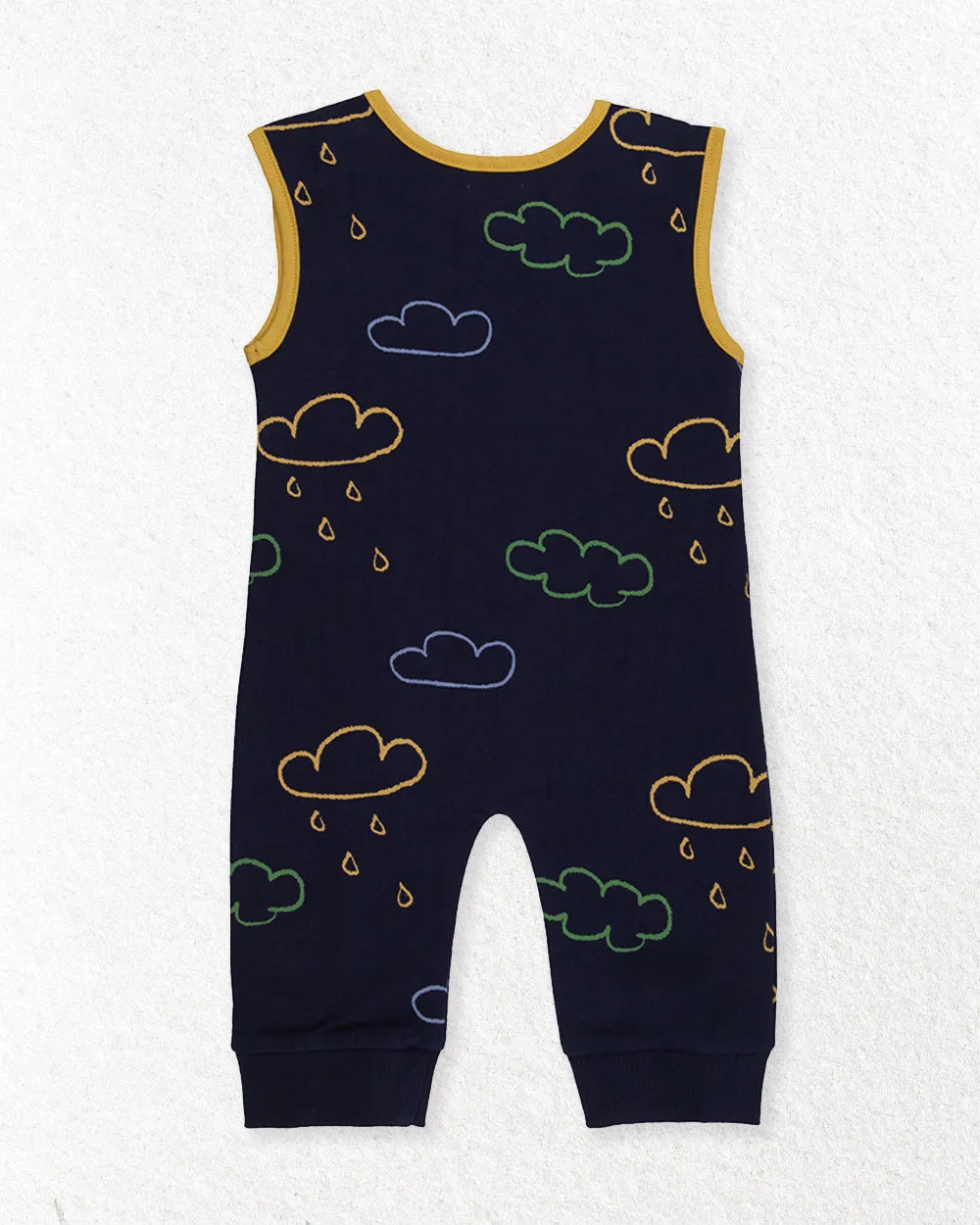 Multicoloured Weather Print Top And Dungarees Set