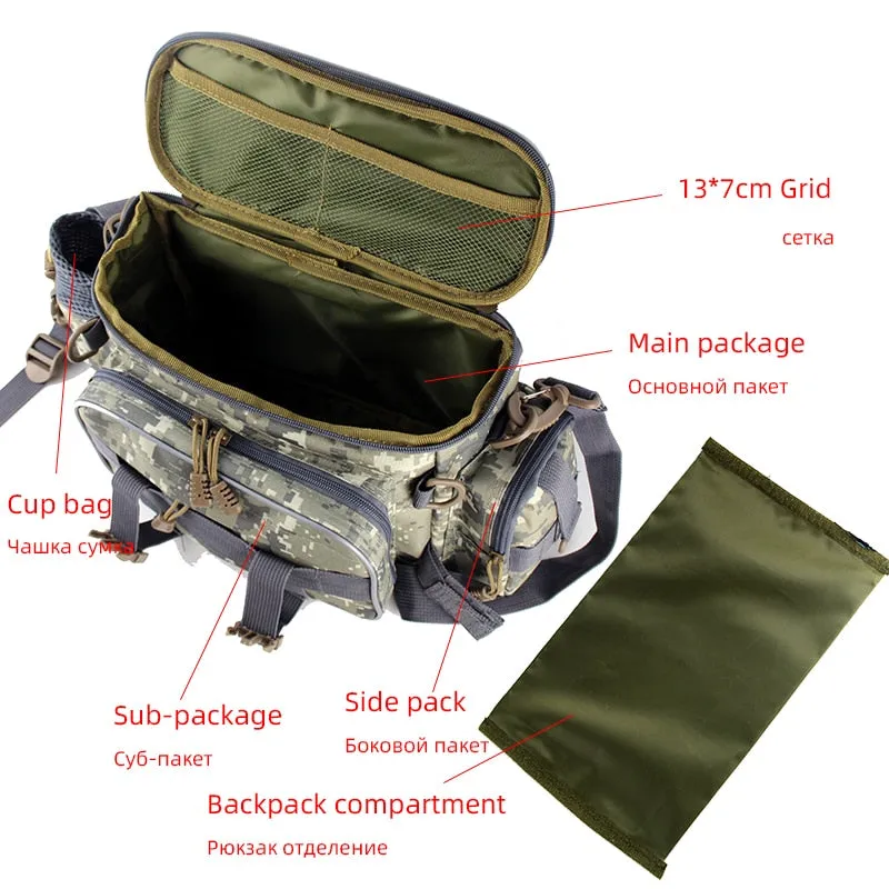 Multifunctional Waterproof Fishing Bag Outdoor Sports Waist Pack Fishing Lures and tackle Storage Bag X448