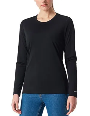 NAVISKIN Women's UPF 50  UV Sun Protection Performance Long Sleeve T-Shirt Lightweight Running Outdoor Shirt Black Size XL