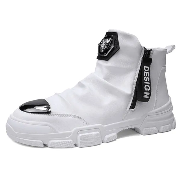 New Handmade Ankle Boots for Young Men Motorcycle Boots