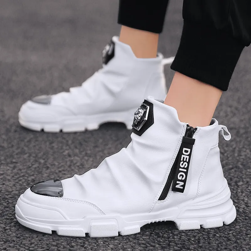 New Handmade Ankle Boots for Young Men Motorcycle Boots