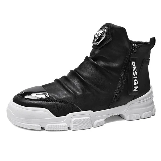 New Handmade Ankle Boots for Young Men Motorcycle Boots