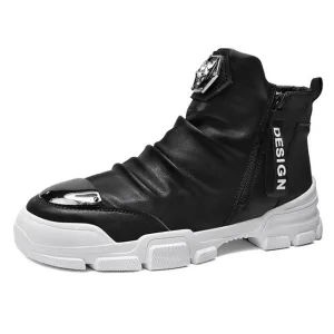 New Handmade Ankle Boots for Young Men Motorcycle Boots