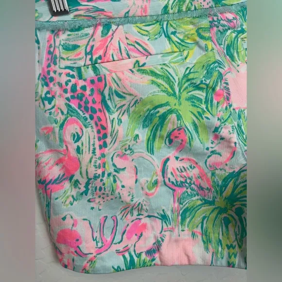 NEW Lilly Pulitzer Adie Shorts Seasalt Blue On Parade Preppy Elephant 0 1049/0
