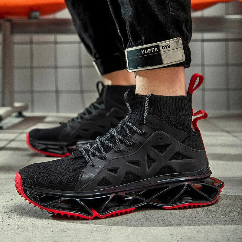 New Men's Casual Shoes High-Quality Elastic Rubber Film Blade Shoes