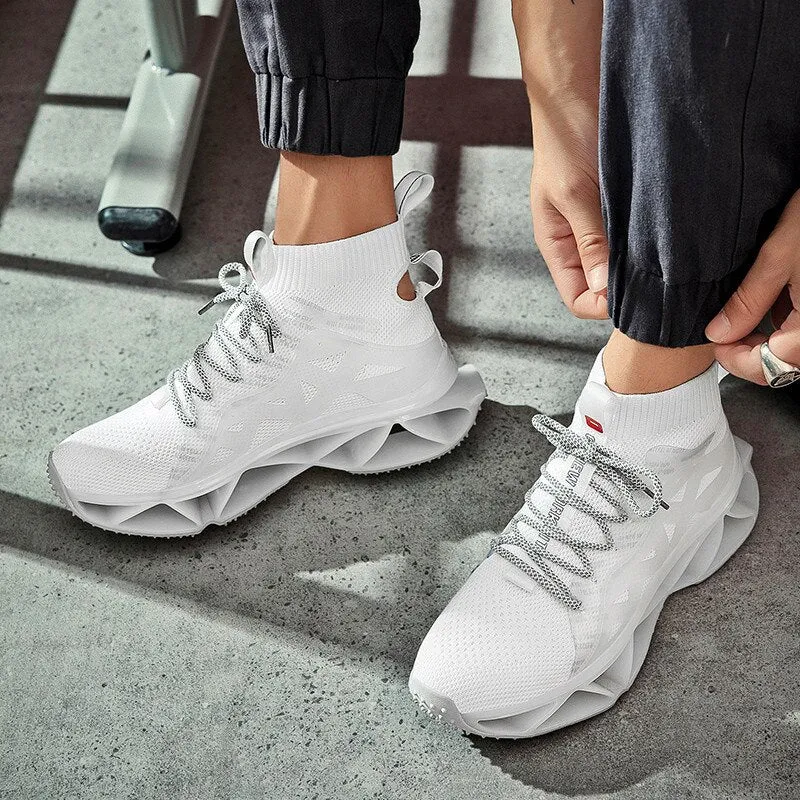 New Men's Casual Shoes High-Quality Elastic Rubber Film Blade Shoes