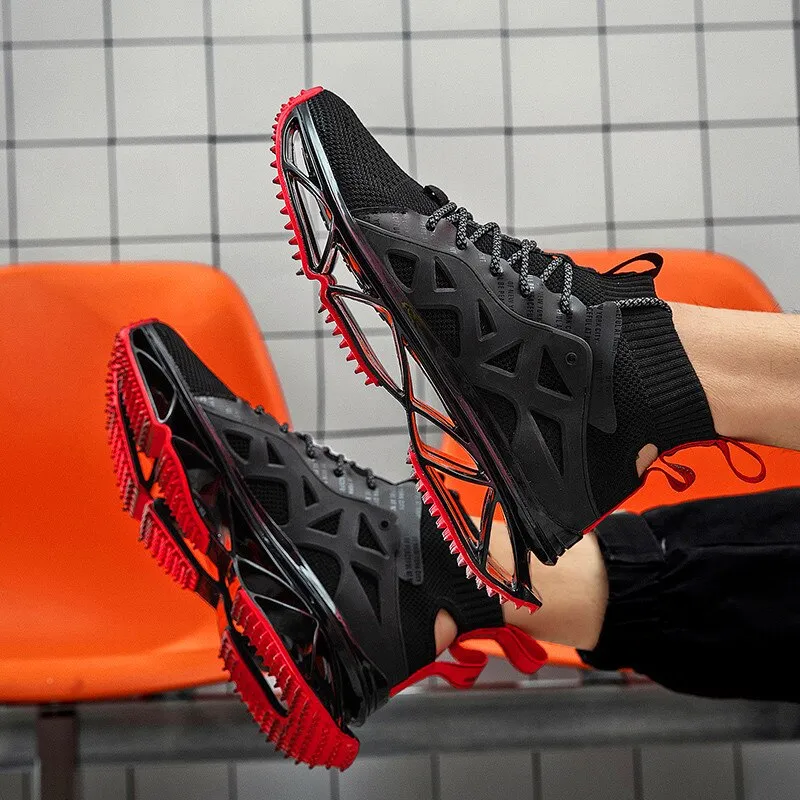 New Men's Casual Shoes High-Quality Elastic Rubber Film Blade Shoes