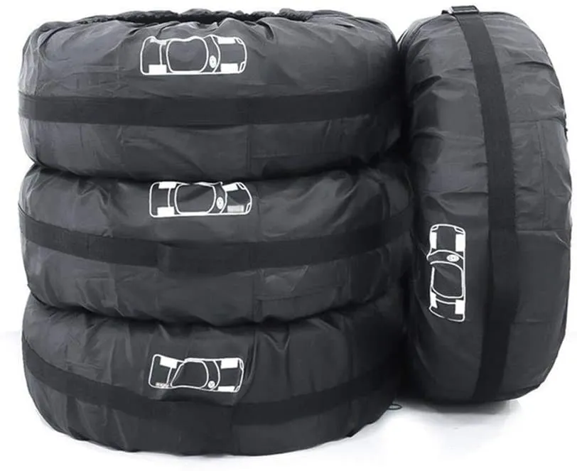 New Set of 4 windproof, waterproof and dustproof Storage Vehicle Tire Covers with Handy Handles