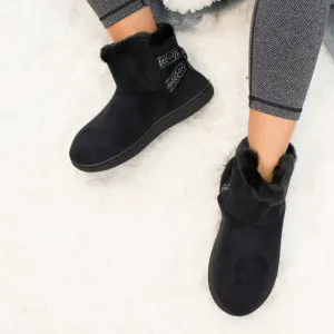 New with tags! Isotoner Women’s Microsuede Nora Bootie Slippers in Black, Sz SM 6.5-7