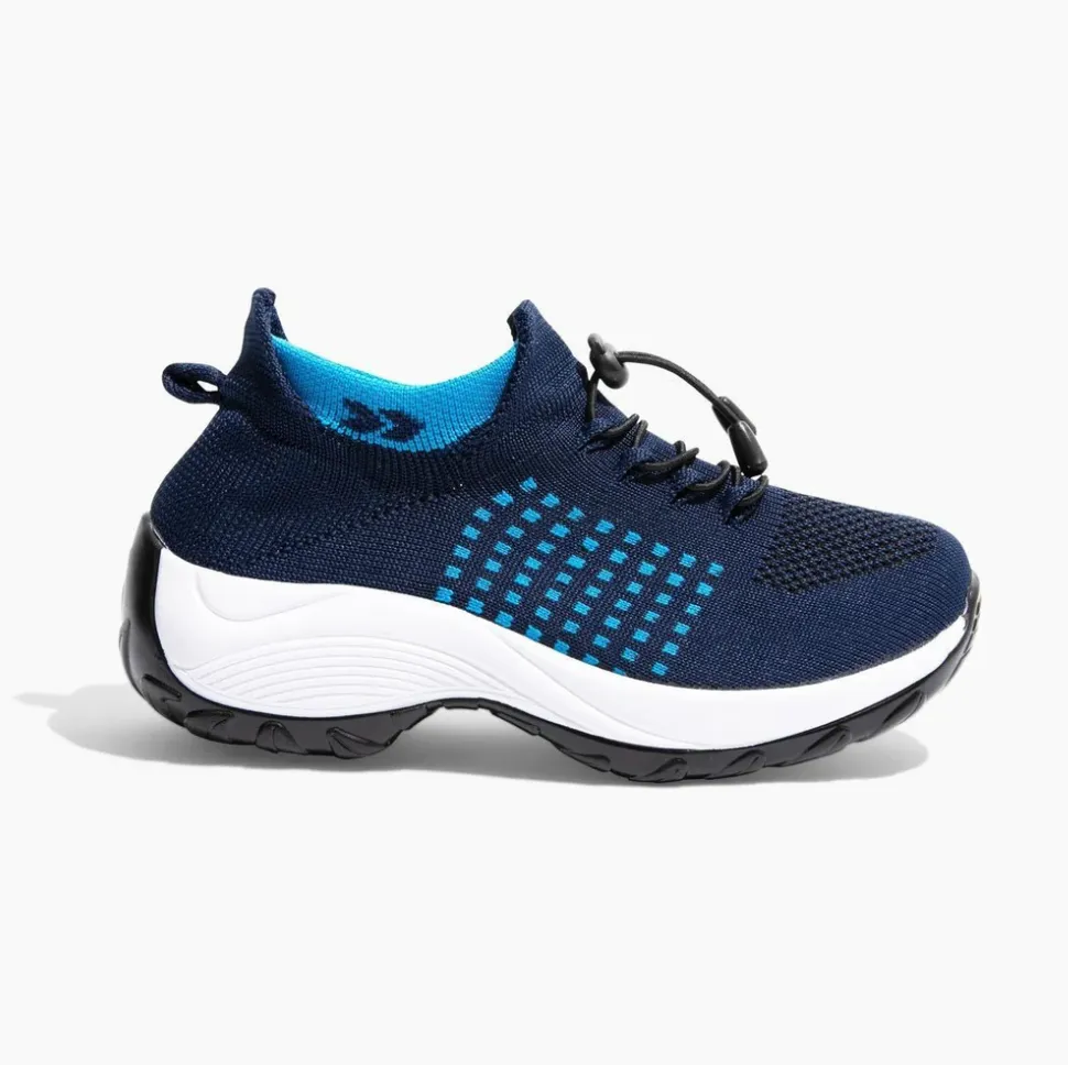 NEW Women's Ortho Stretch Cushion Shoes, White Blue, Sz 12, Retails $60