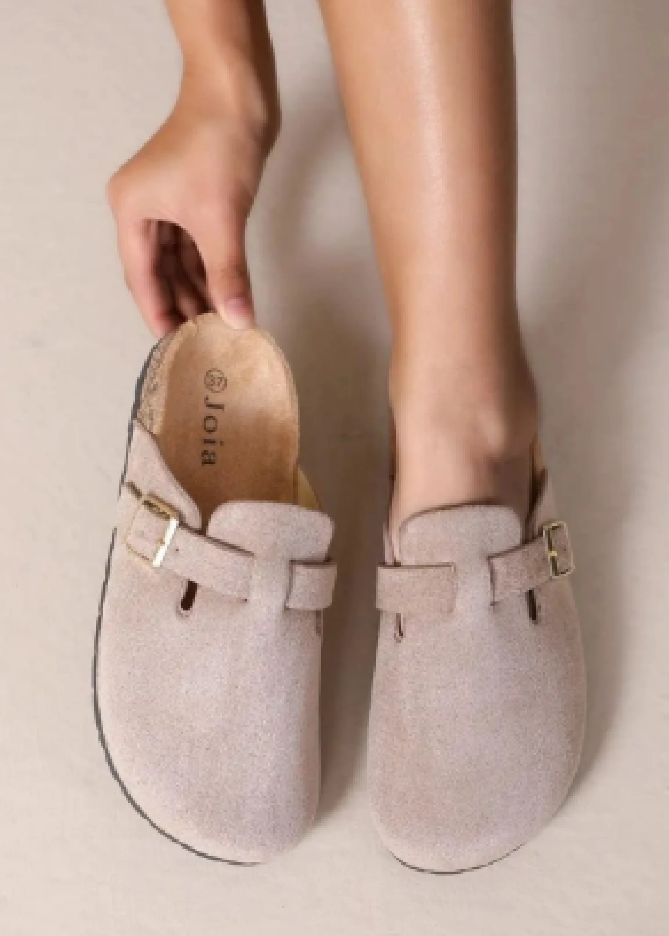 Nicole Beige Closed Toe Clogs