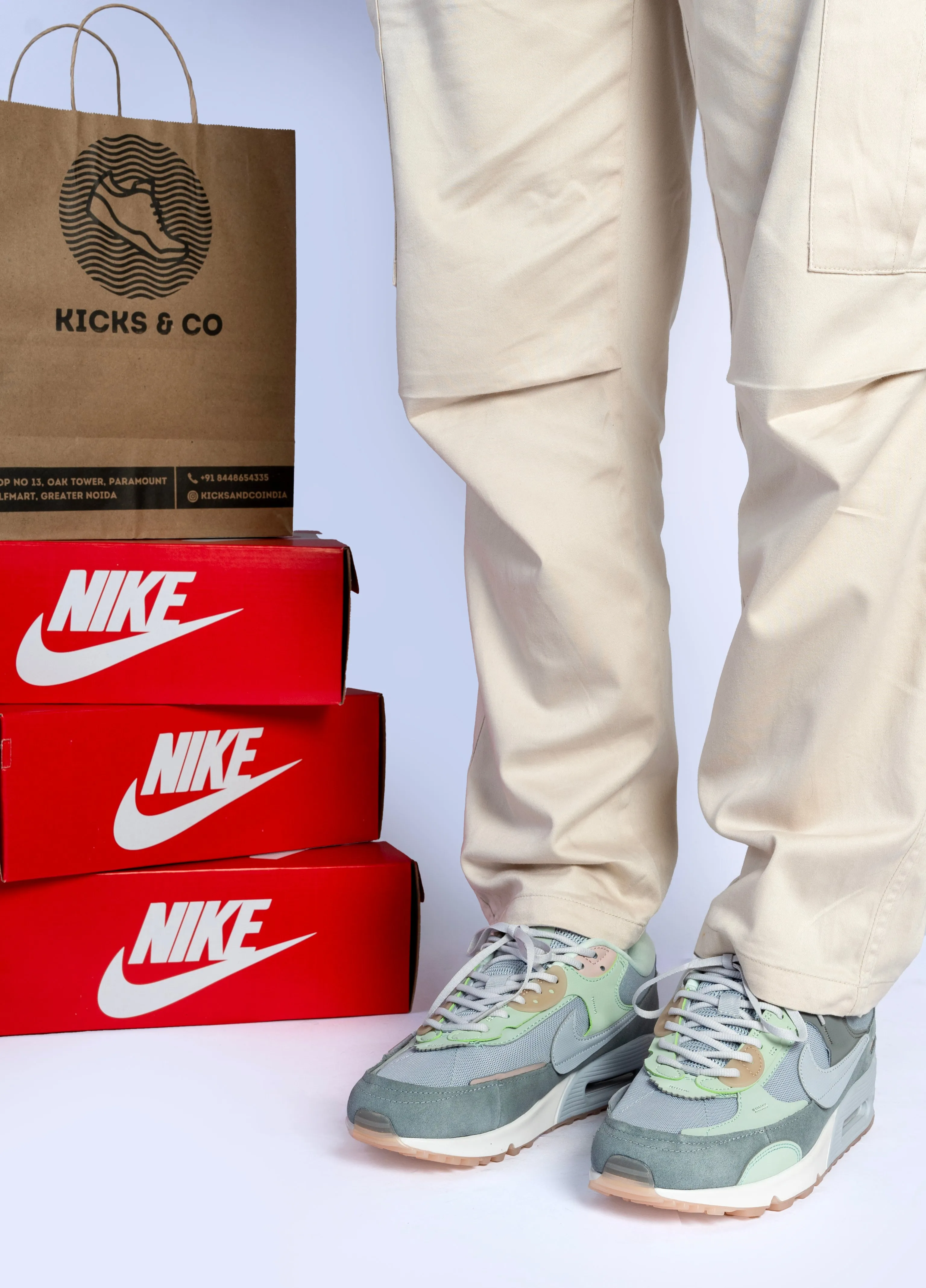 Nike 1st Copy Shoes- Nike Air Max 90 Futura (Sky Grey)