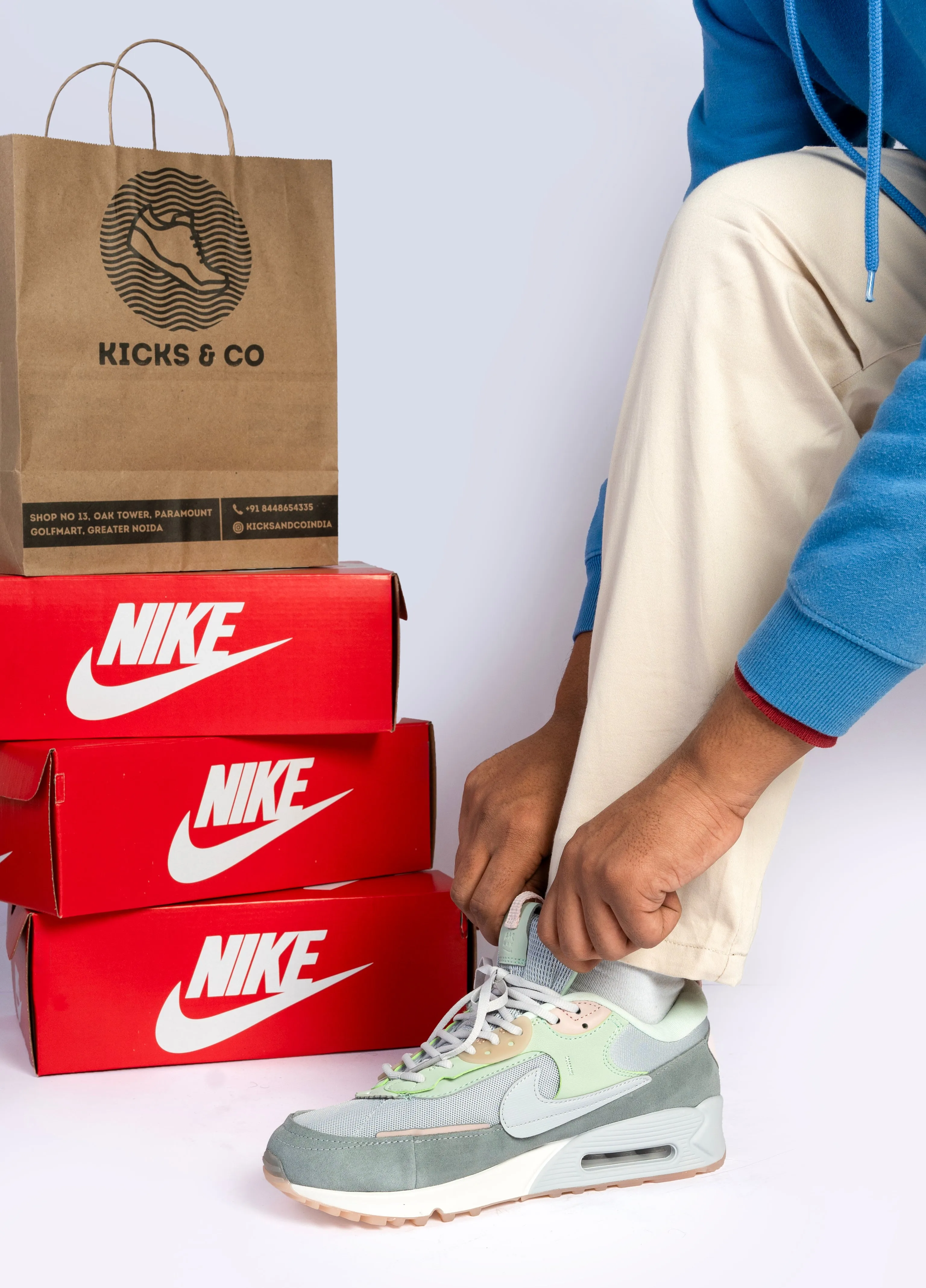 Nike 1st Copy Shoes- Nike Air Max 90 Futura (Sky Grey)