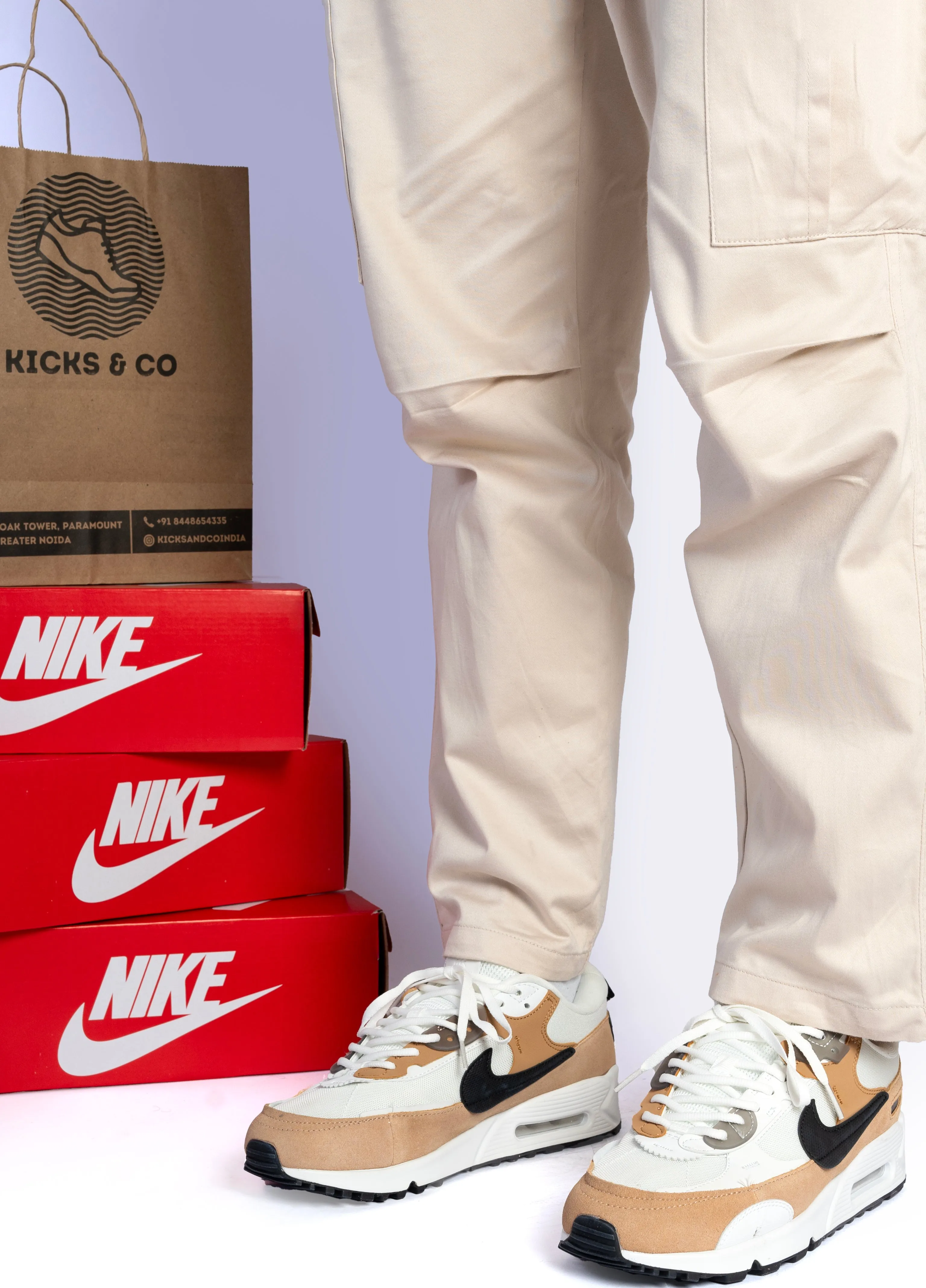 Nike 1st Copy Shoes- Nike Air max 90 Futura (Tan)