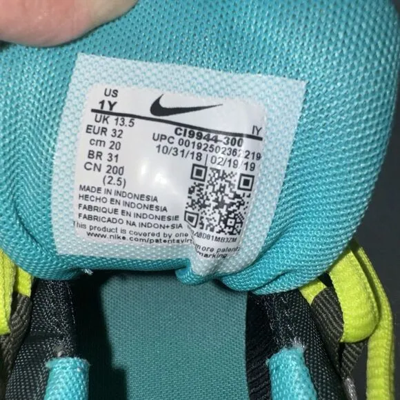 Nike‎ Air Max 95 Dino Outdoor Green Cyber PS Grade School 1y CI9944-300 Casual