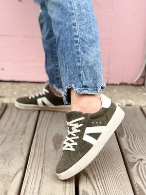 No Chaser Sneaker - Olive Corduroy