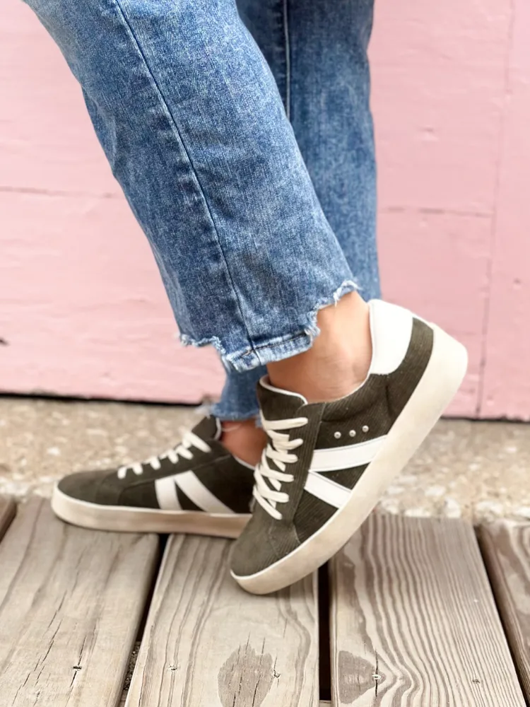 No Chaser Sneaker - Olive Corduroy