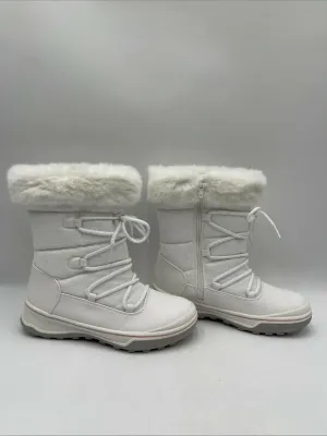 NWOB Girl’s Kelly & Katie Noelle Snow Boots White Size 5M - Like New