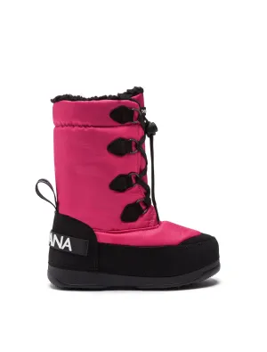Nylon and split-grain leather snow boots with logo