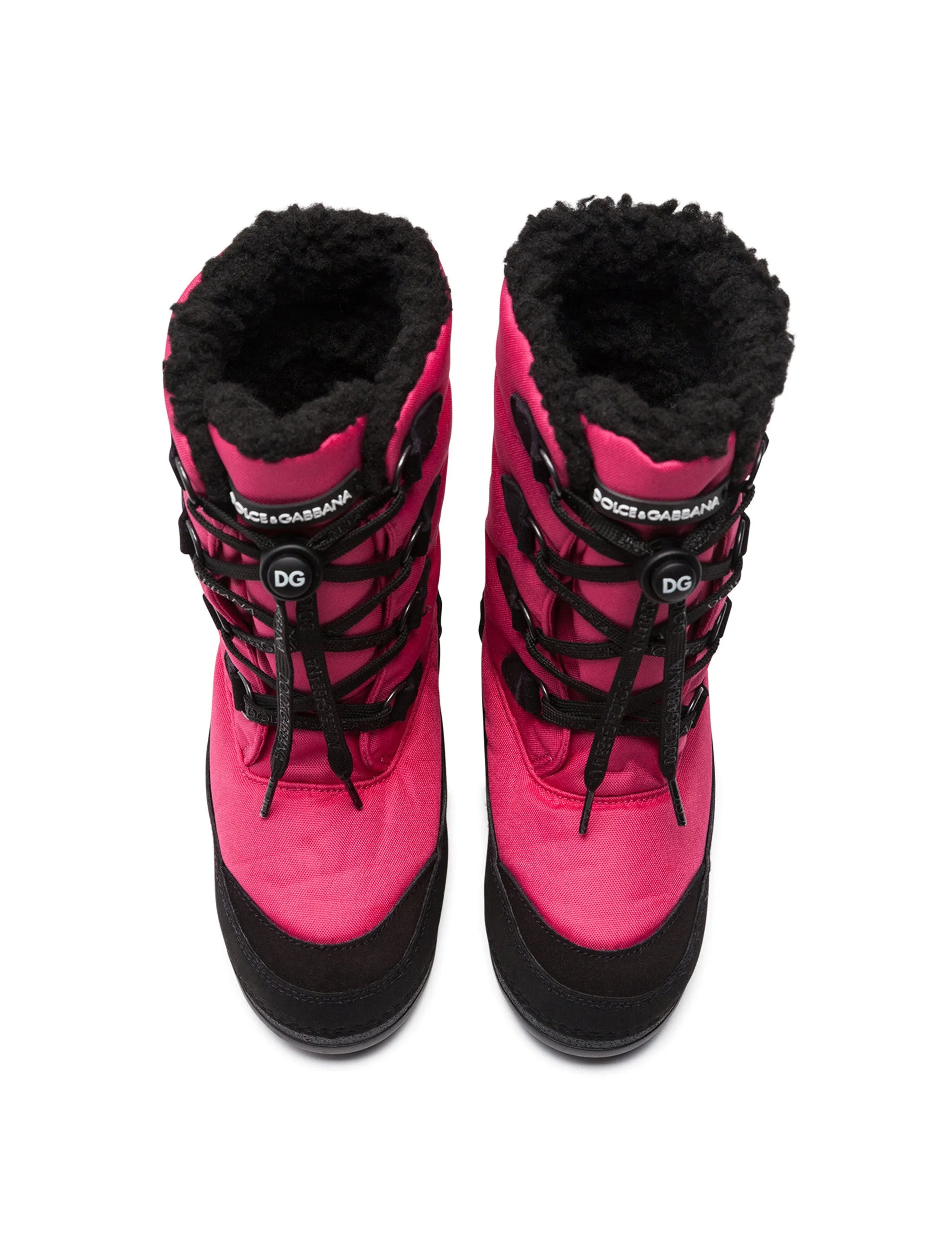 Nylon and split-grain leather snow boots with logo
