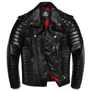 Oblique Zipper Leather Jacket