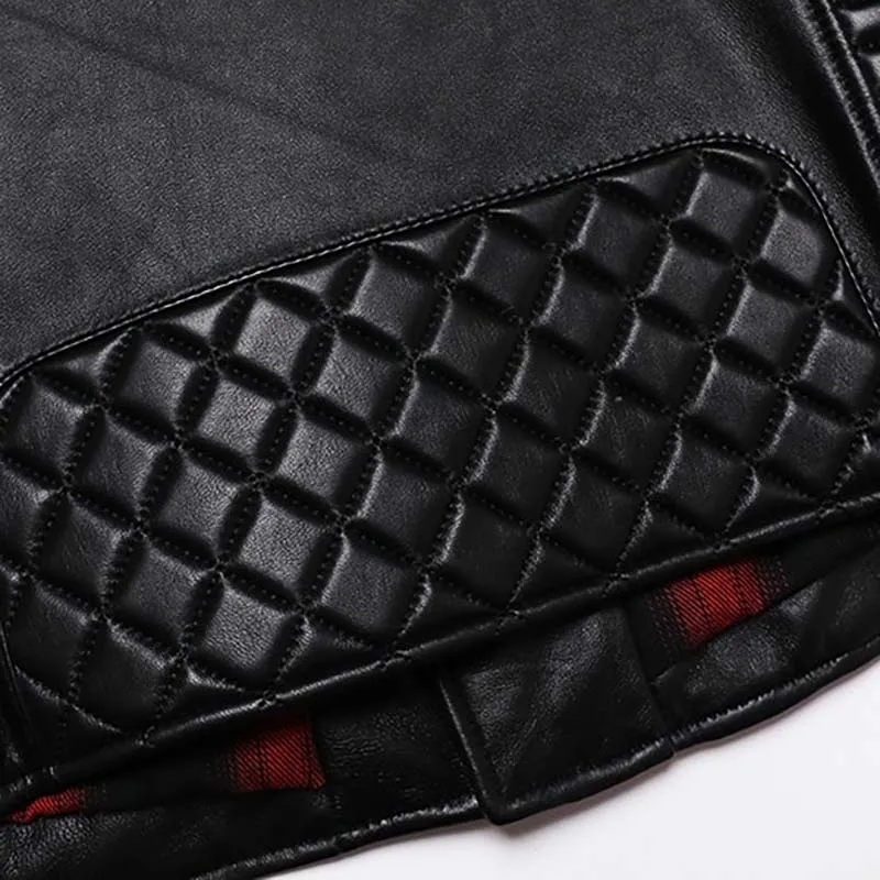 Oblique Zipper Leather Jacket