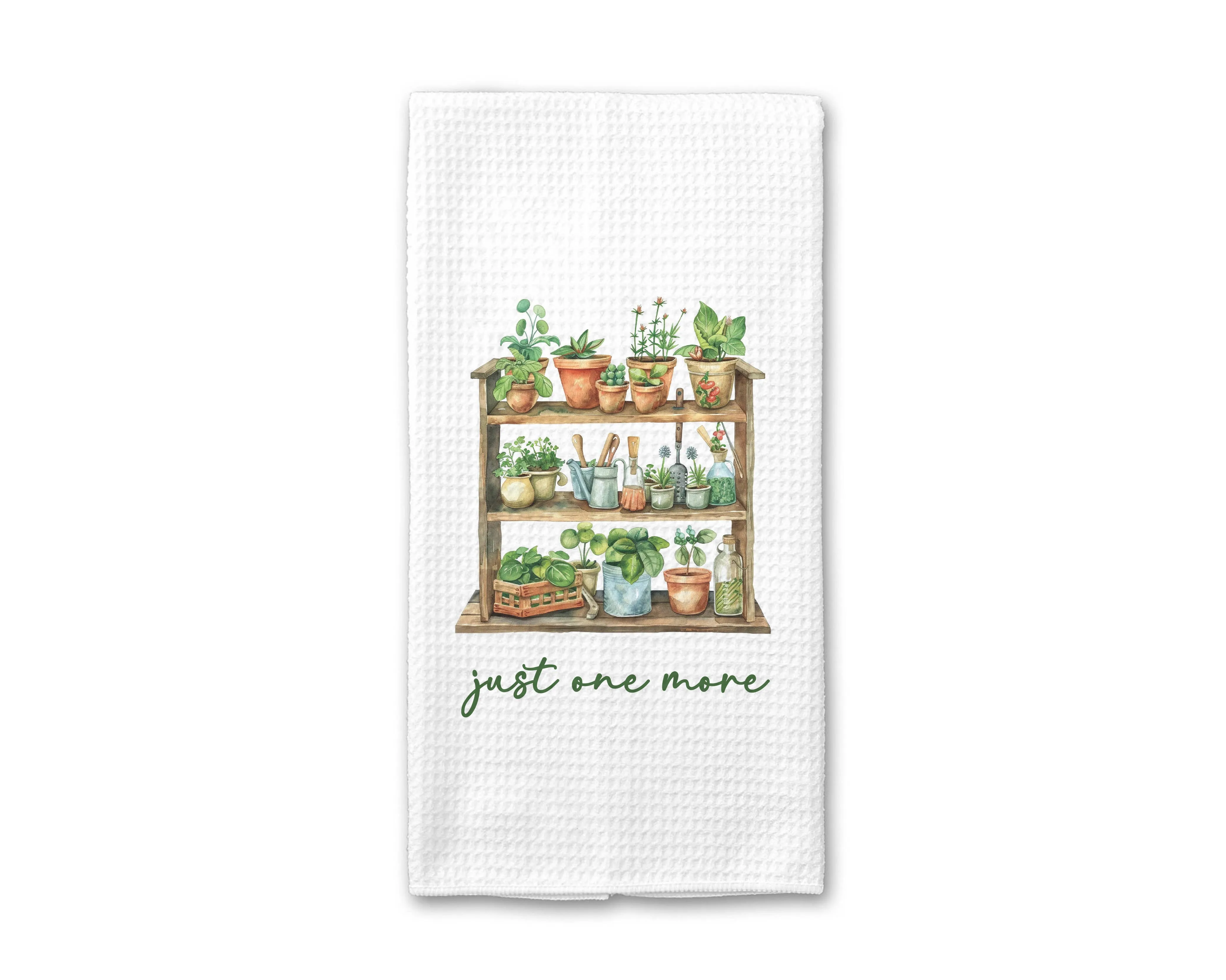 One More Plant Towel, Garden Waffle Weave Kitchen Towel