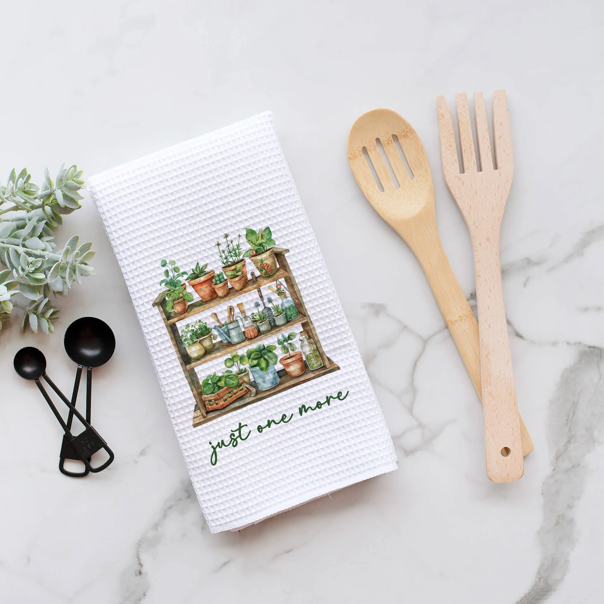 One More Plant Towel, Garden Waffle Weave Kitchen Towel