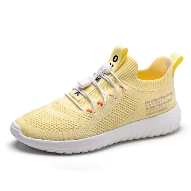ONEMIX Tennis Shoes For Women Flying Woven Breathable Outdoor Sneakers