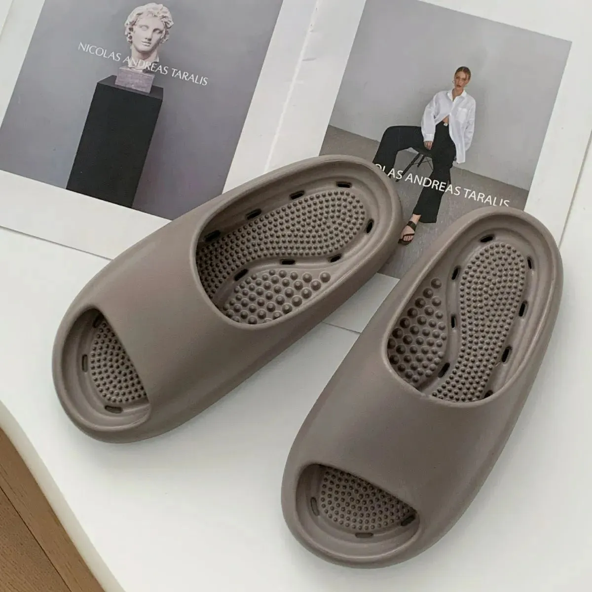 Open Toe Platform Slippers