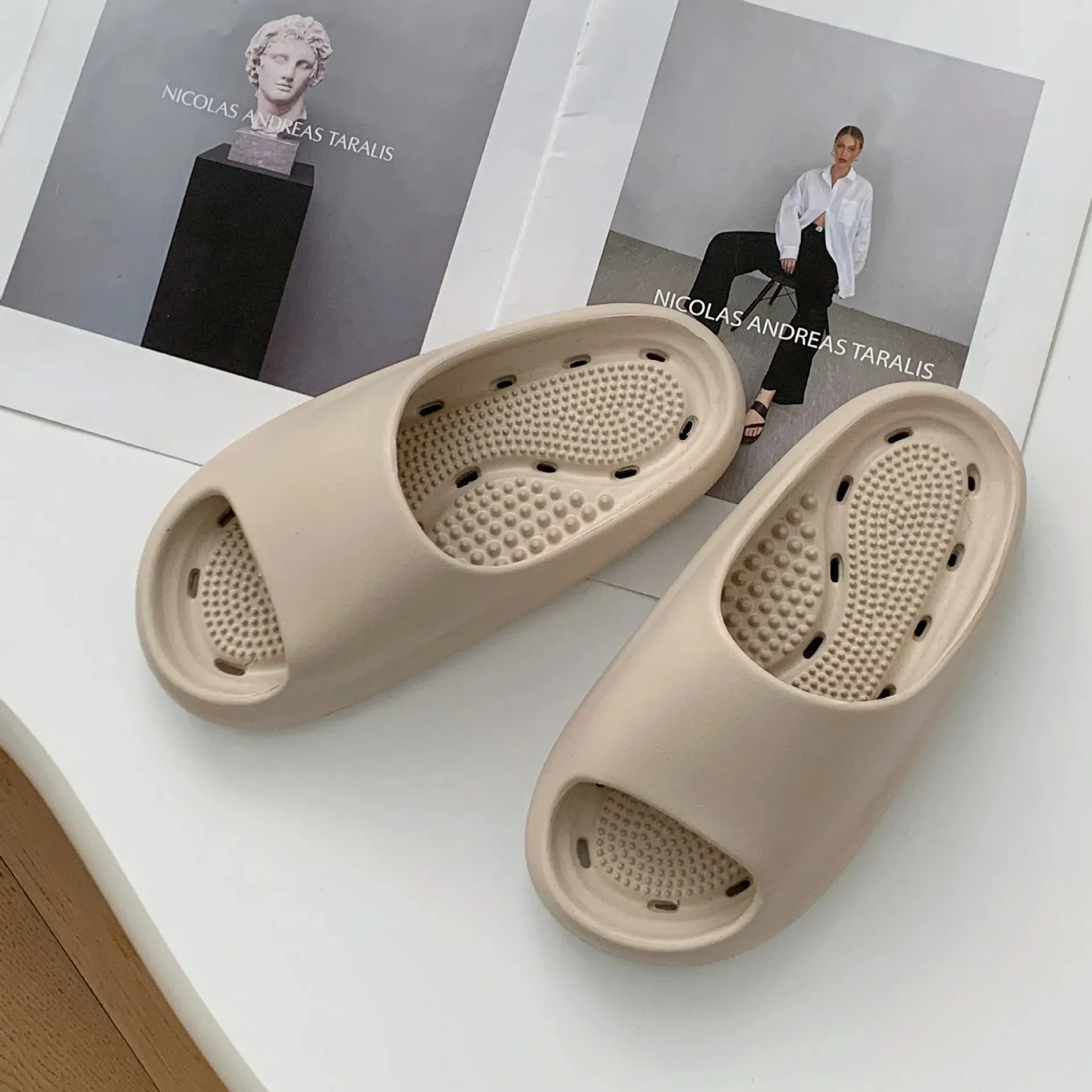 Open Toe Platform Slippers