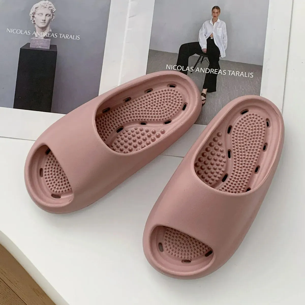 Open Toe Platform Slippers