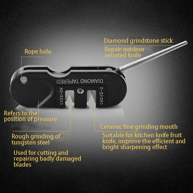 Outdoor Pocket Knife Sharpener Camping Equipment Portable Durable Outdoor Survival Tools Multifunctional Fish Hook Sharpen Stone