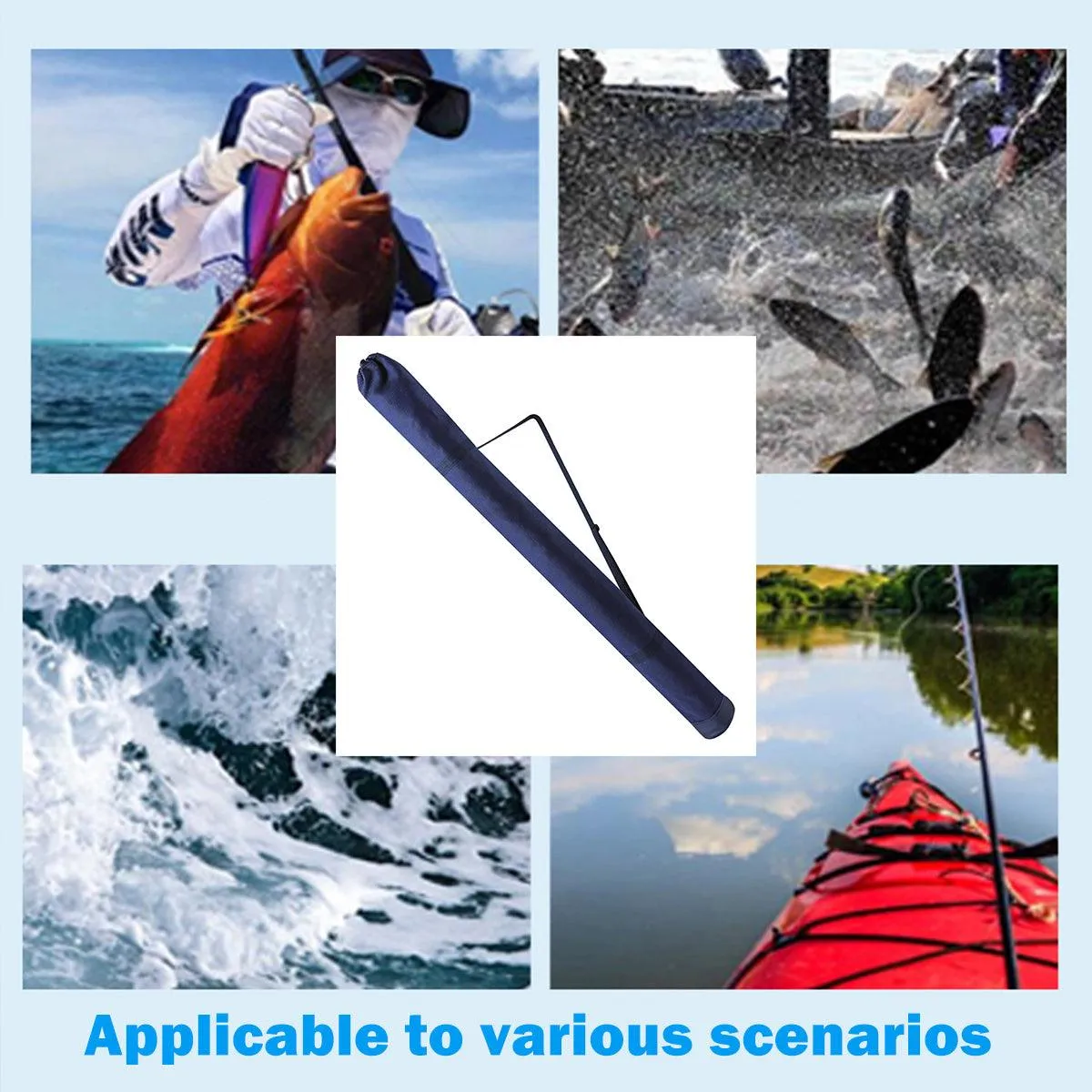 Outdoor Portable Fishing Rod Bag Folding Storage Carrier Waterproof Fishing Case
