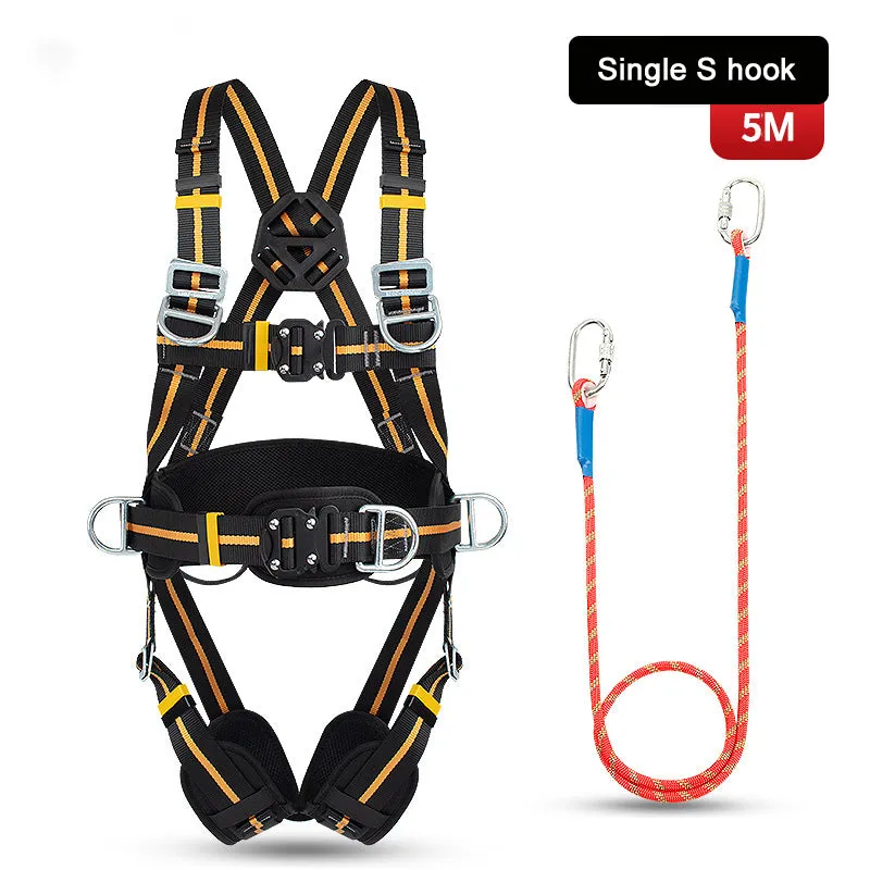 Outdoor Safety Harness High-altitude Operation Anti-fall Double Hook Buffer Bag Full Set